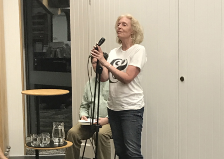 <p>Poet Laureate Michele Leggott launches the <em>Yearbook</em>.</p>